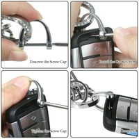 Pleteni taster set D oblik automobila Ključ za ključeve pom pom Carabiner Clip CAT Crystal ključ fob