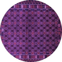 Ahgly Company u zatvorenom okruglom perzijskim ljubičastim tradicionalnim prostirkama, 8 'kruga