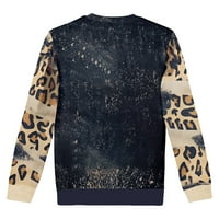 Duks za žene za Valentinovo uzorak Ispis Leopard pad ramena pulover dukserica