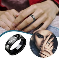 Srčani prsten Jednostavan titanijum čelični prsten ženski prsten crtani crtani slatki nakit prstenovi