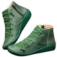 Cuhas Cowboy čizme za žene Ležerne prilike ravne kožne retro čipke bočne cipele cipele cipele cipele