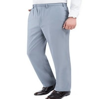 Muške pantalone ravne dno noge elastične struk pantalone muške lagane salona Poslovno svijetlo 5xl