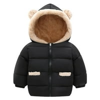 Durtebeua Little Boys Girls Puffer jakna Toddler Bear Hoods Down Jacket Kids Light Puffer podstavljena odjeća 3- godine