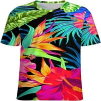 Odštampani tropski cvjetni ženski ljetni vrhovi casual kratkih rukava smiješna tiskana grafička majica
