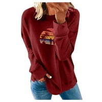 Hueook Dukseri za žene plus veličine Solid Color Fakultetske bluze sa džepnim pulover džemper vrhovima