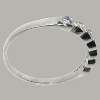 Britanci napravio 14K bijelog zlatnog prirodnog dijamanta i tanzanite Ženski prsten - Veličine opcije