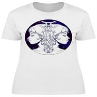 Gmini zodijak znak se suočavaju sa majicom žene -Image by shutterstock, ženski medij