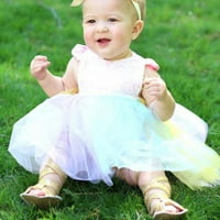 Pimfylm slatke proljetne haljine dječje djevojke tutu haljina tulle haljina pročišćena pamučna ružičasta 0- mjeseci