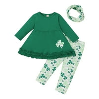 TODDLER Baby Girls St.Patrick's Day Ruffles Cvjetne ispisane hlače od ohlade