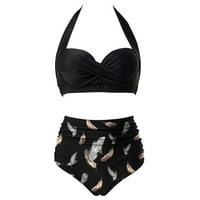 Plus size za kupanje Suits Women Resort Weat Bikinis Bikinis set bez rukava push podstavljeni kupaći kostimi uz plažu Siva m