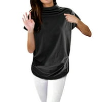 Ženska kornjača s kratkim rukavima od pune casual bluza Top majica plus bk m
