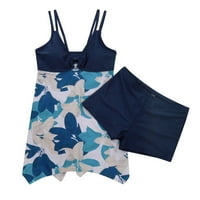 Puuawkoer kupaći kostimi splitske kupaći kostim visokim printom struk kupaći kostimi Žene kupaći kostimi Tankenis set odjeće cipele i dodaci plavi