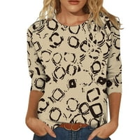 Woxinda ženska casual moda leptir tiskanje o vratu tri četvrtine rukava s majicom bluza majica majice ženske ženske radne majice kratki rukav