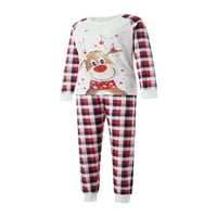 Jedno otvaranje porodice koje se podudaraju božićne pidžame outfit crtani ekran viljuškar na vratu rebraste manžetne vrhove + elastične pantalone za pantalone i dječje dijete za odrasle dječje dijete