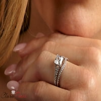 3. CT Princess Rez pravi prirodni dijamant si1-si i-j 18k bijeli zlatni angažman vjenčanica mladenka dizajner dizajner prsten bw set veličine 4