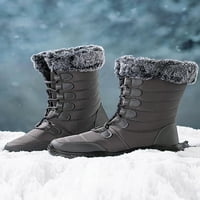 Fangasis dame plišane snežne čizme Okrugle nožne cipele Zimske cipele Topla obloga Mid Calf Boot ženska