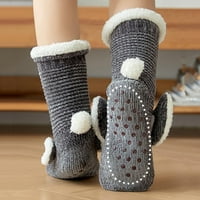 Ženske crtane čarape zadebljene čarape za toplu san Spakotine čarape koljena Visoke čarape Čarape za