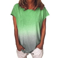Ženske bluze kratki rukav casual bluza Čvrsti ženski plus majice za letnje posade vrhovi zeleni m