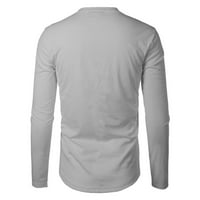 Košulje za muškarce Grafički casual Sports Fitness Otvoreni zakrivljeni rub čvrste boje okrugli vrat