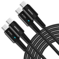 Urban USB C do USB C kabel 10ft 100W, USB 2. TIP C TRACK GORIVANJA Brzi naboj za Doogee S Pro, iPad Pro, iPad Air 4, Samsung Galaxy S21, Piksela, Prekidač, LG i još mnogo toga