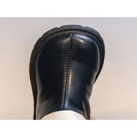 Woobling Girls Boys Boots za gležnjače plišani obloženi patentni zatvarač kratki čizmi školski čizme casual zimske cipele modna udobnost crna 9c
