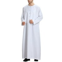 Muškarci Thobe Arab Musliman Nose Kaftan Thobe Bliski Istok Saudijska Arabija Islamska Dubai Haljina