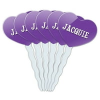 Jacquie Heart Love Cupcake Pick Toppers - Set od 6