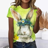 Žene ležerne prilike za uskrsne kratke majice kratki rukav Slatki zečji zečevi Print majice Ljetne grafičke