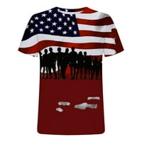 ChicCalll Muška američka zastava Majica Patriotske vintage majice 4. jula kratki rukav Hipster majica
