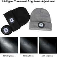 Morttic LED Beanie šešir sa svjetlom, USB punjiva svjetlo za svjetlost sa podesivom svjetlošću, ultra