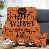 Halloween Dekorativni pokrivač sa jastukom, Halloween bundeva lagana pokrivač za dnevni boravak Spavaća soba Početna Dekor pokrivač pokrivača za zabava, # 247,40x58 ''