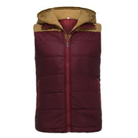 Ostanite ugodno, izgled cool - Naša jesenska zimska jakna Himeway Jesen Zima Essential Muška kapuljača Jesen zimski patentni zatvarač modni pojas u boji prsluk gornji kaput crveni xxl
