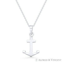 Sailor's Luck Charm Privjesak za sidrenje i ogrlica lanca kabela unutra. Srebrna srebra