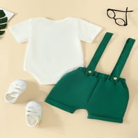 Jaweiwi Baby Kids Boys Hotsas Ukupna seta odjeće, 2T 3T 4T slova Životinjska ručna majica s čvrstim ukupnim kratkim hlačama ljetna odjeća