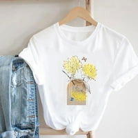 Žene Ljeto TOP modne udobne košulje Grafički tee kratki rukavi Pulover Crew izrez labavi majica