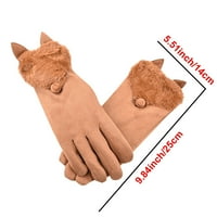 Grijane rukavice Dqueduo crtani ježev vuna dvostruka sloja toplotna izolacija s rukavima za tkanje prstiju