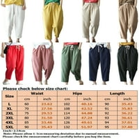 Prednjeg swalk-a elastične strugove hlače od pune boje casual slobodne udobne pantske klasične fit ravne pantalone sa džepovima