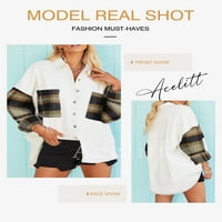 Acelitt Leopard patchwork jakna za šljapne majice na majicama na majicama, kaputi s džepovima