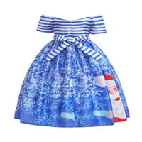 Glonme kratki rukav haljina za zabavu Baby Sweet Holiday sandress haljine plave c
