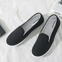 Sehao dame udobne cipele moda casual svestrane ravne povremene ženske platnene cipele ženske casual cipele gumenim crnim crnim 5.