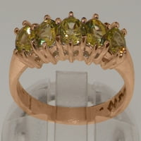 Britanci napravio 9k ružičasto zlato prirodno peridot ženski vječni prsten - Opcije veličine - veličine 9,75