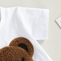 TODDLER Baby Boy Summer Outfits Crtani medvjeda uzorak majica kratkih rukava i povremene elastične gaćice