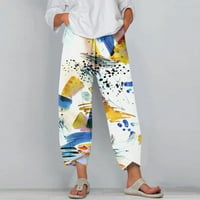 Ženske teretne pantalone sa džepovima za radne pantalone za žene široke noge Capris Žene Ljetne obrezirane