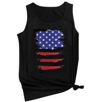 Anuirheih američki tenkovi za zastave za žene 4. jula odijelo bez rukava patriotske majice modne žene