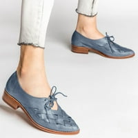Čizme za žene Ženske stane Ležerne prilike za jednu cipele Dame udobne šiljaste toe čipke sandale plave