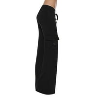 Honeeladyy Sportske pantalone, žene vježbanje tajice Stretch tipka za struk Pocket Yoga teretane Loose