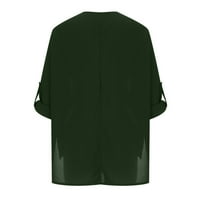 Cotonie ženske ležerne modne udobne pulover s dugim rukavima V-izrez bluze SOILD majica Velika prodaja