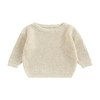 Djeca dječja djevojka pleteni džemper s dugim rukavima konfetti pogranik duks jesen zimski pleteni pleteni džemper