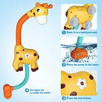 Ruohey Baby Bath igračke, žirafa tuš vodena pumpa za vodu Igračke Vodene igračke za kupaće rušenje Igračke