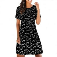 Ljetne haljine za prodaju za žene za žene s kratkim rukavima tiskanje digitalne rublje okrugle vrat